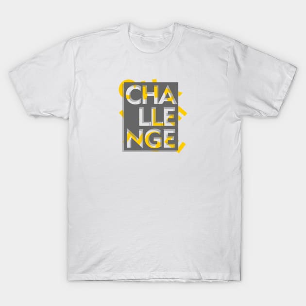 3d effect scrambled letter of challenge T-Shirt by Typography Dose